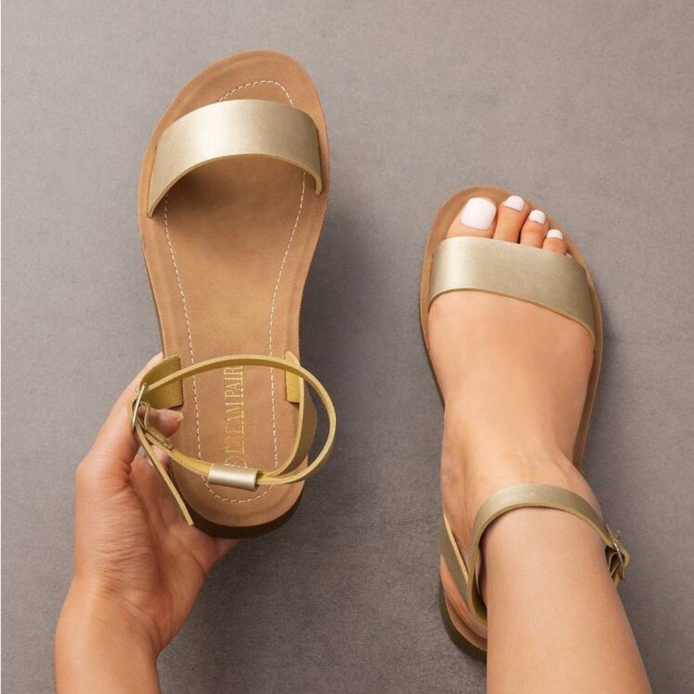 🆕 Open Toe Flat Sandals - Picture 2 of 8